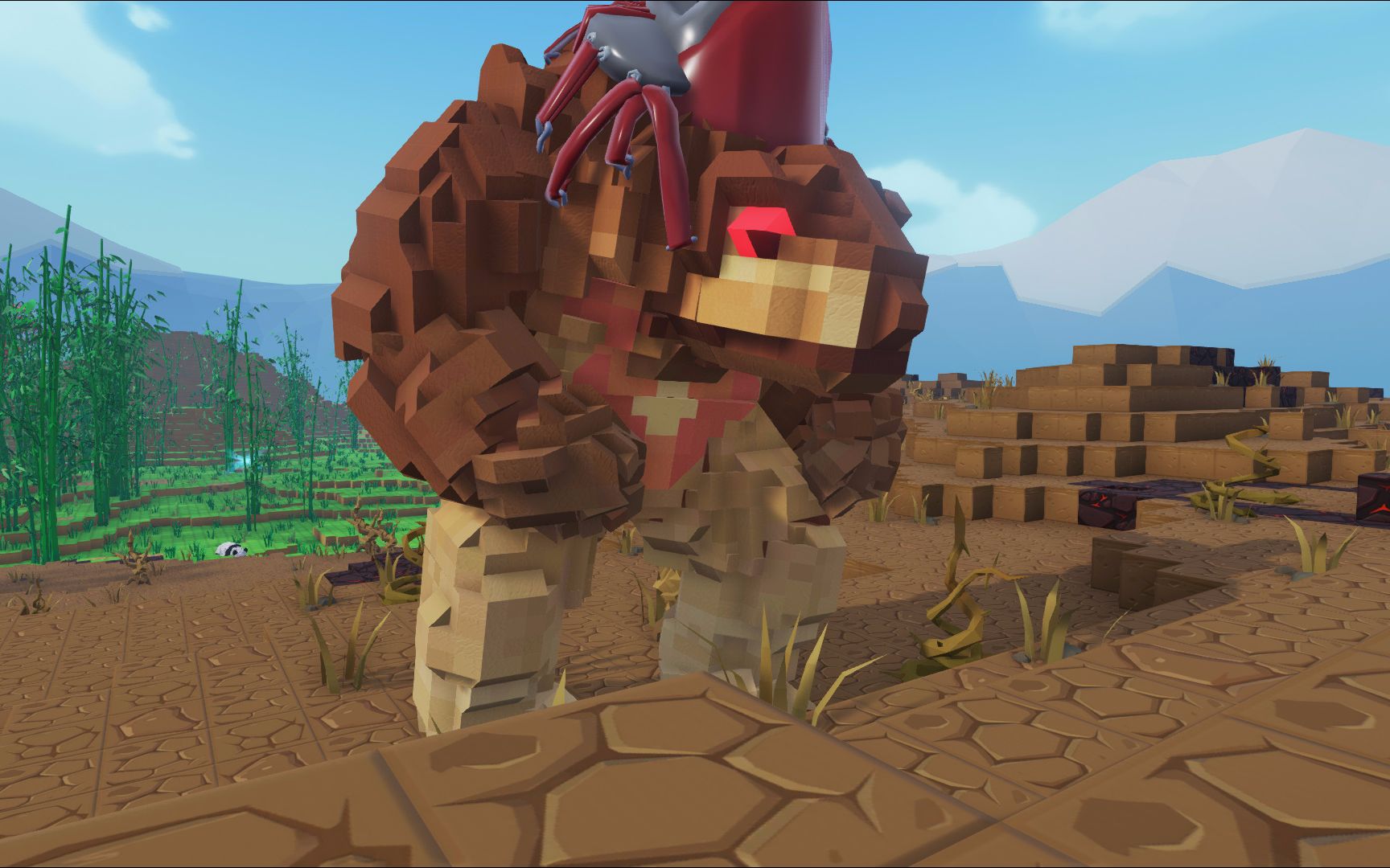 《方舟方块世界》体验石头人,还行,但我觉得我需要一只牛头怪_哔哩哔