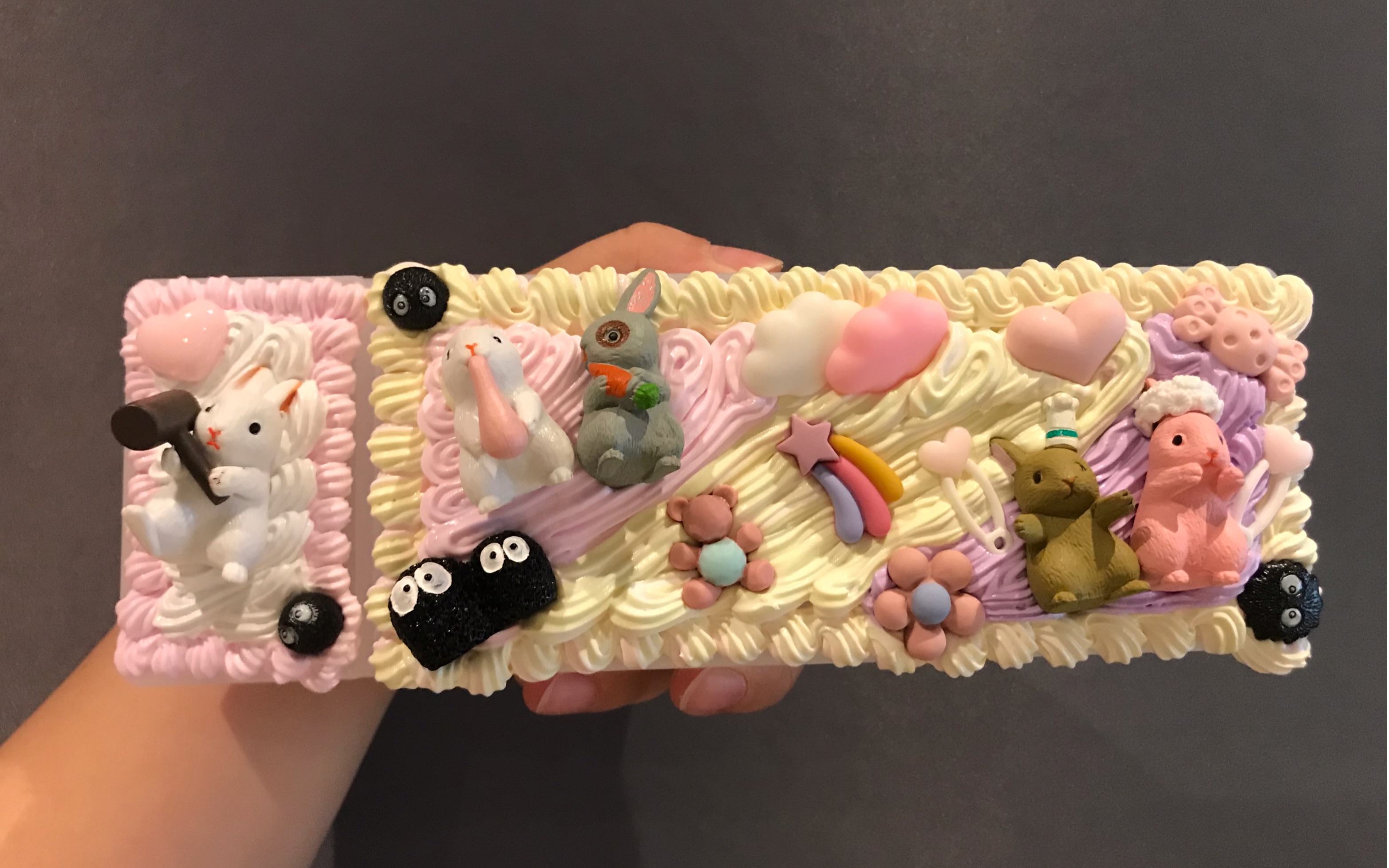 奶油胶diy小兔子文具盒