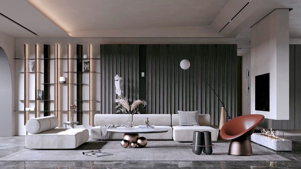 格栅背景造型 #家装装修 #背景墙 #空间美学 #全屋定制 #设计案例分享