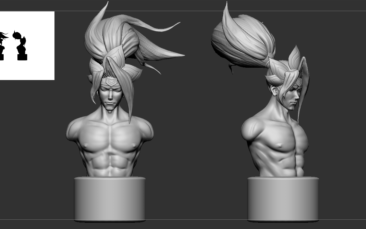 【zbrush建模教程】来数数灵魂莲华亚索有多少块腹肌