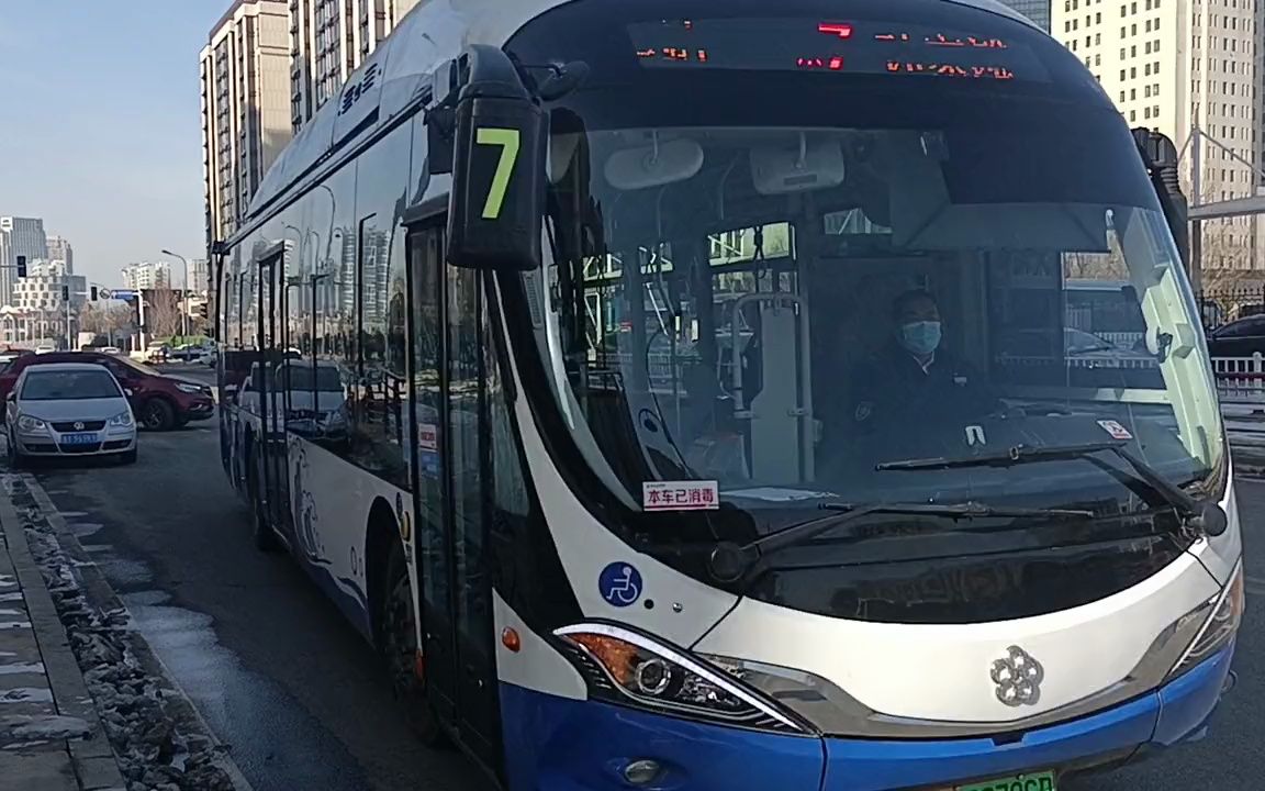 烟台公交7路广通银隆孙家滩场站进站