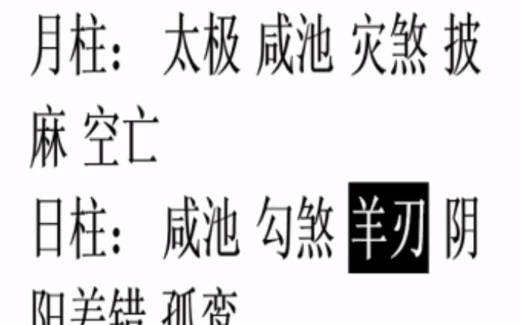 八字带羊刃