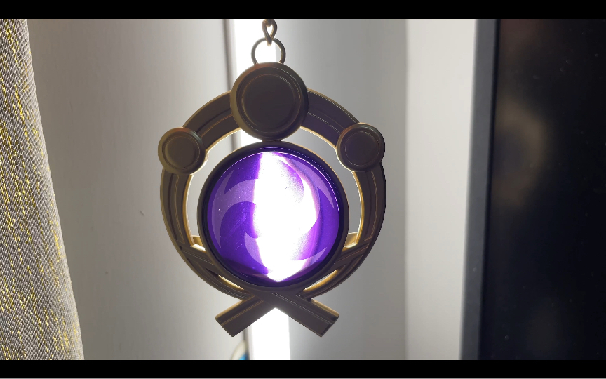 雷电将军眷属八重神子重同款雷元素神之眼开箱