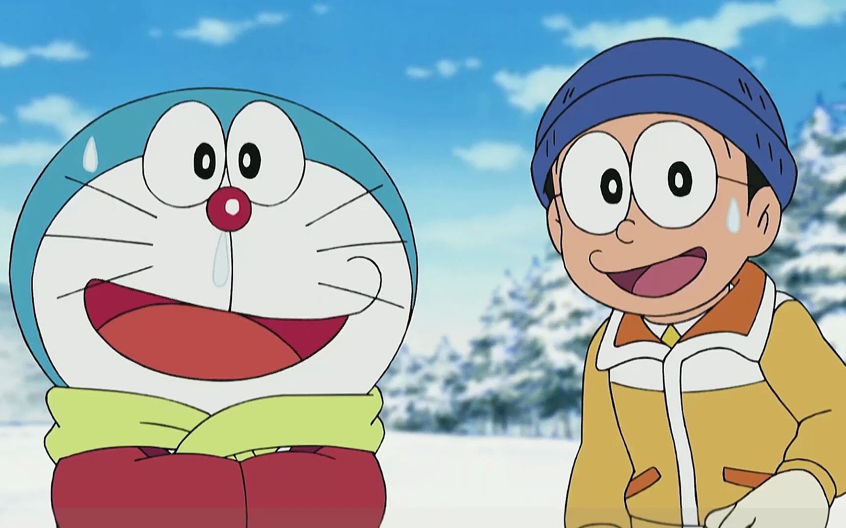 大雄赋予雪人新生,最后为归还帽子被蓝胖子消灭