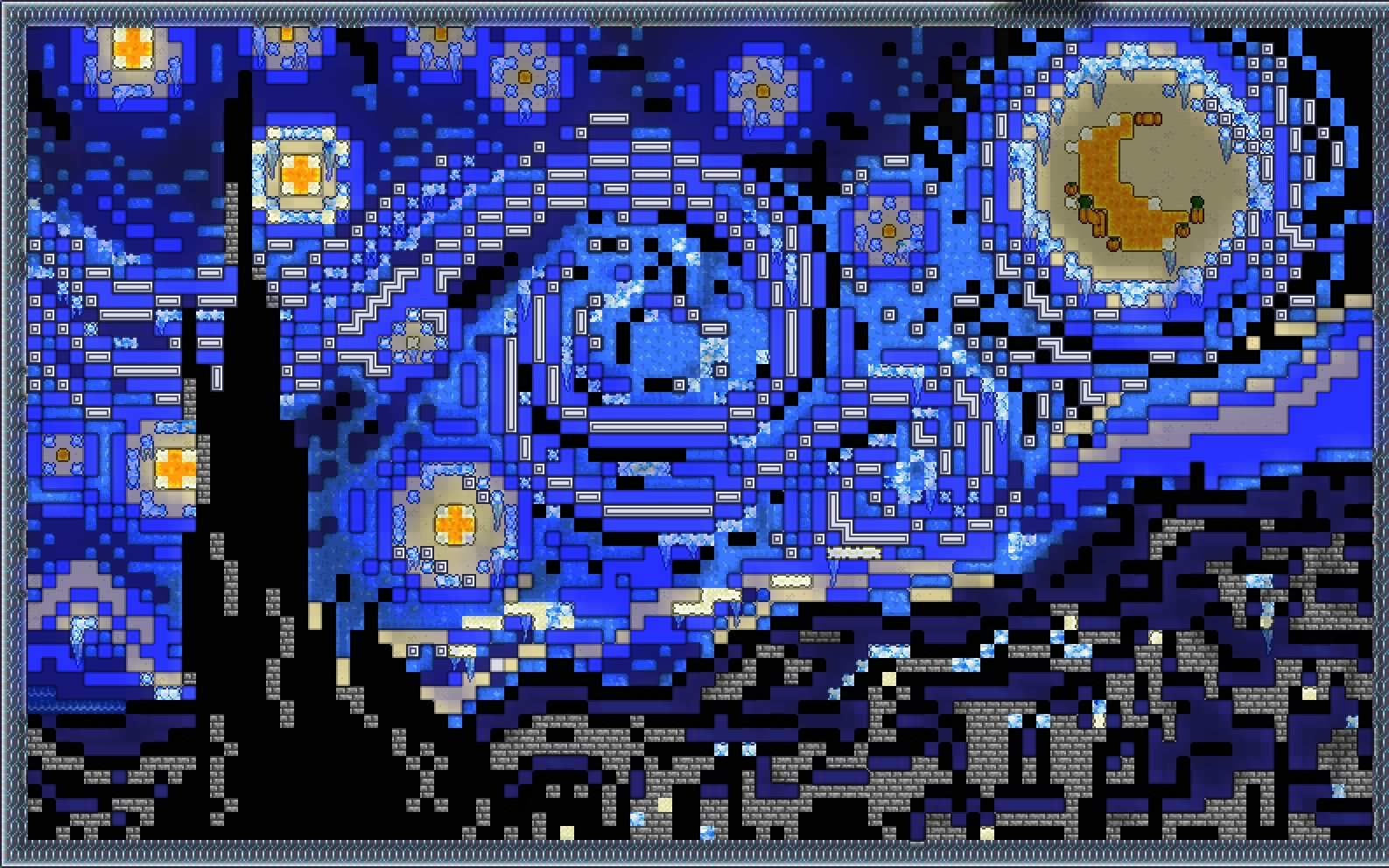 在泰拉瑞亚里还原梵高星月夜