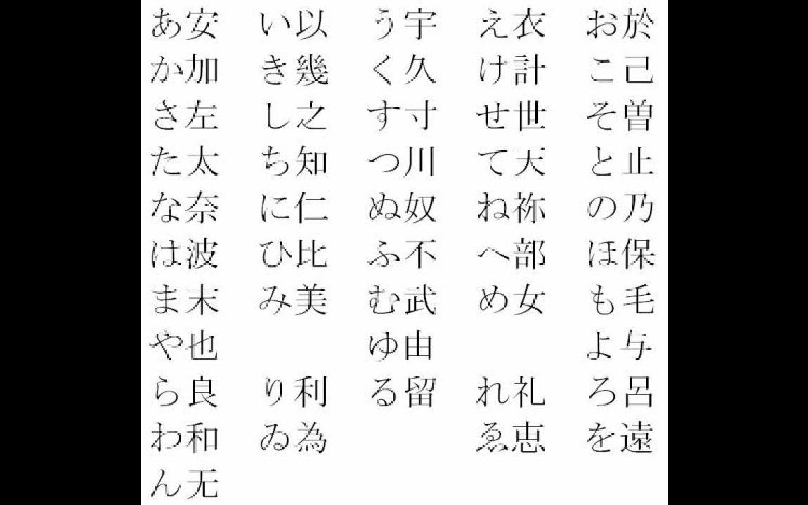 日语五十音图汉字对照图片