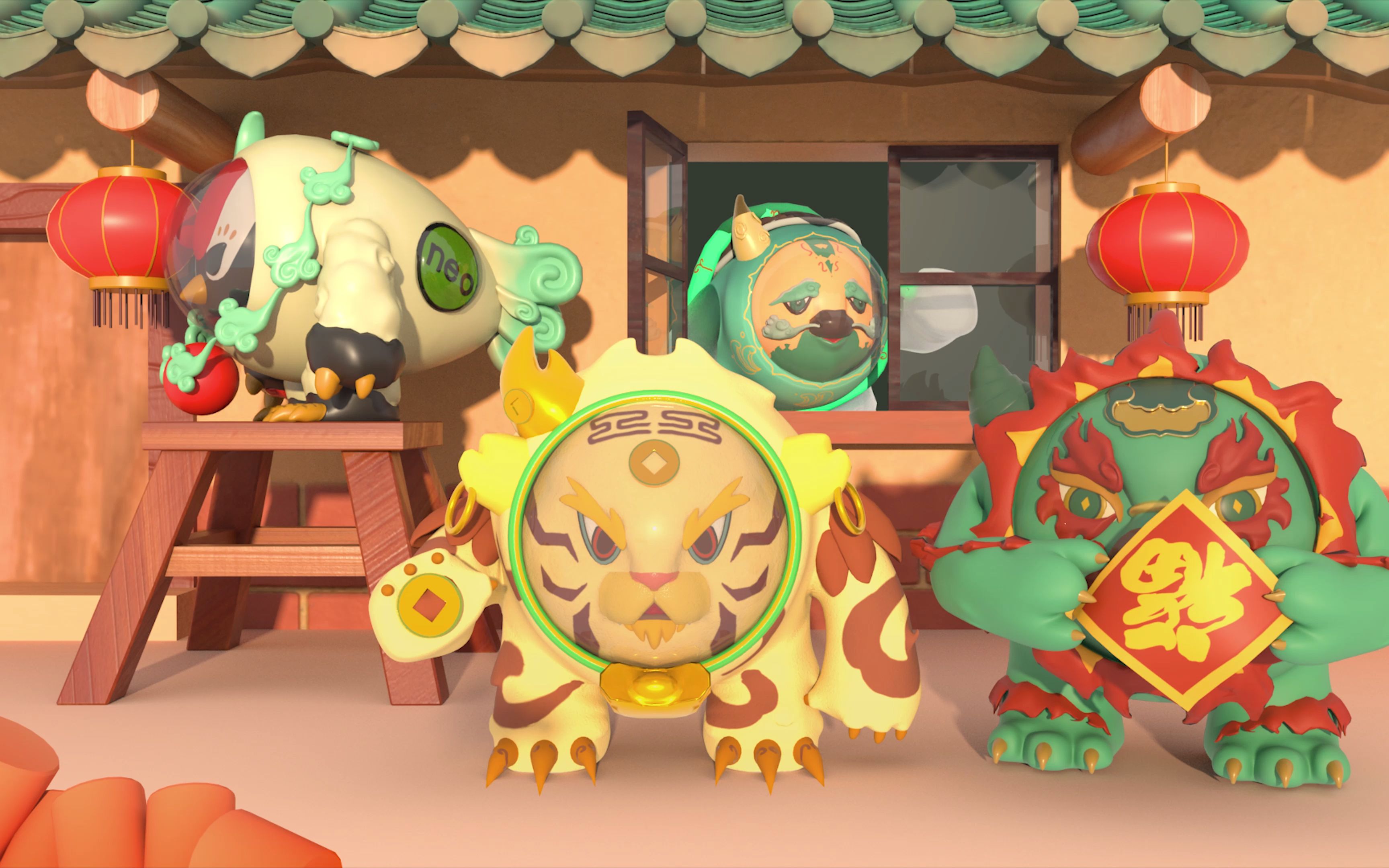 adidasneox中国美术学院影视与动画艺术学院联合推出神兽村创意动画