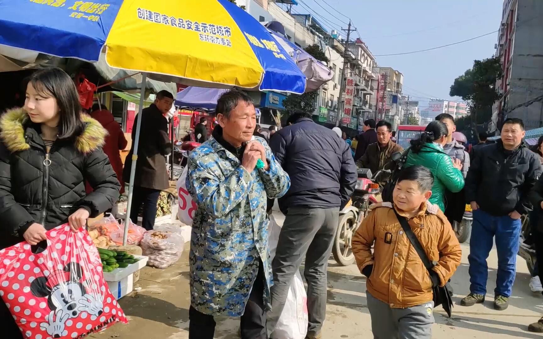 老男孩去镇上打年货,山村小集镇真热闹,过年还是农村年味浓哔哩哔哩bilibili