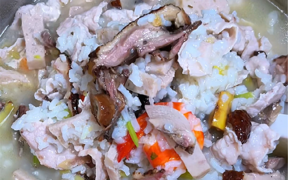 妈妈做的鸭脯粥真的好好吃呀～潮汕美食yyds!