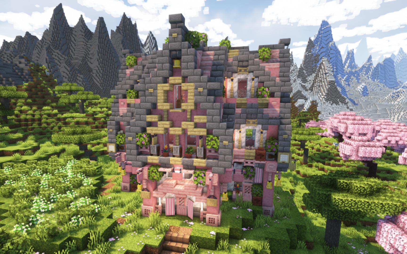 童话风的樱花小屋 我的世界梦幻建筑