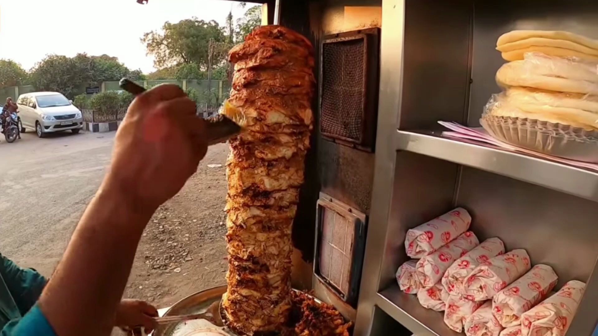 印度街头香喷喷的烤肉卷饼
