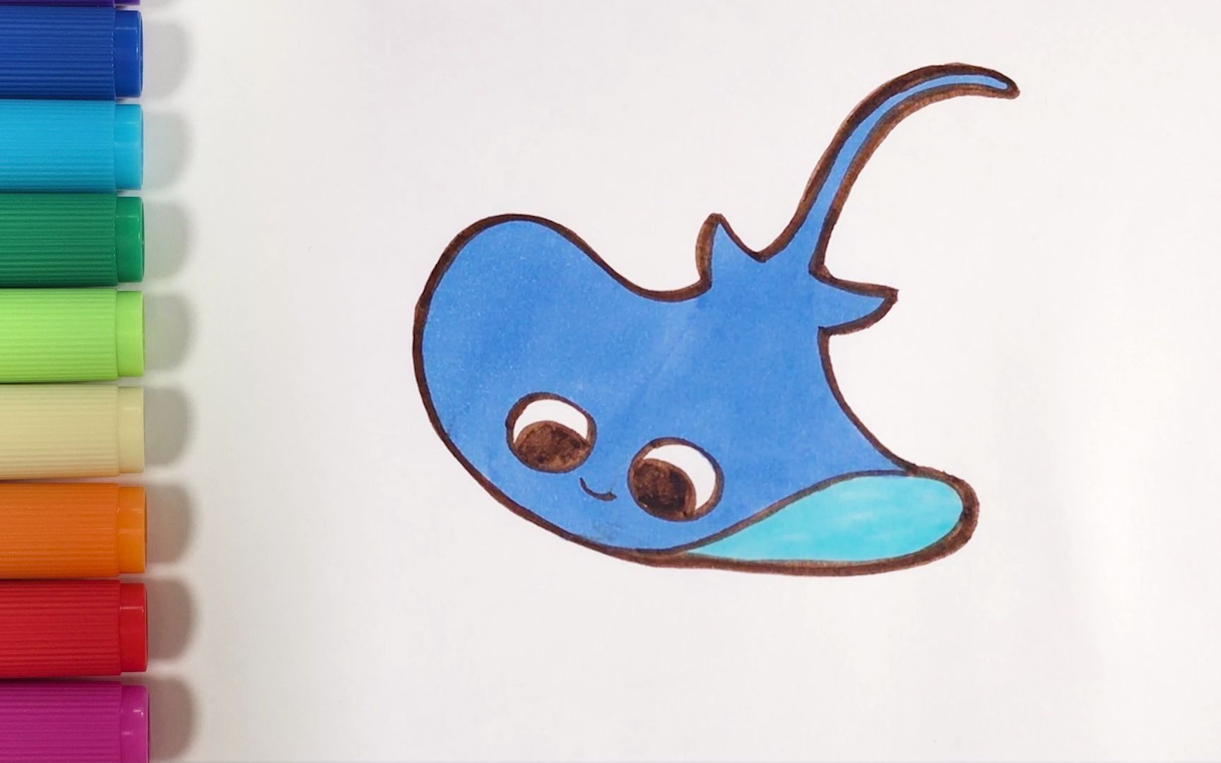 活动  儿歌多多动物简笔画,鳐鱼,深海里有飞碟?快来学画神奇的鳐鱼
