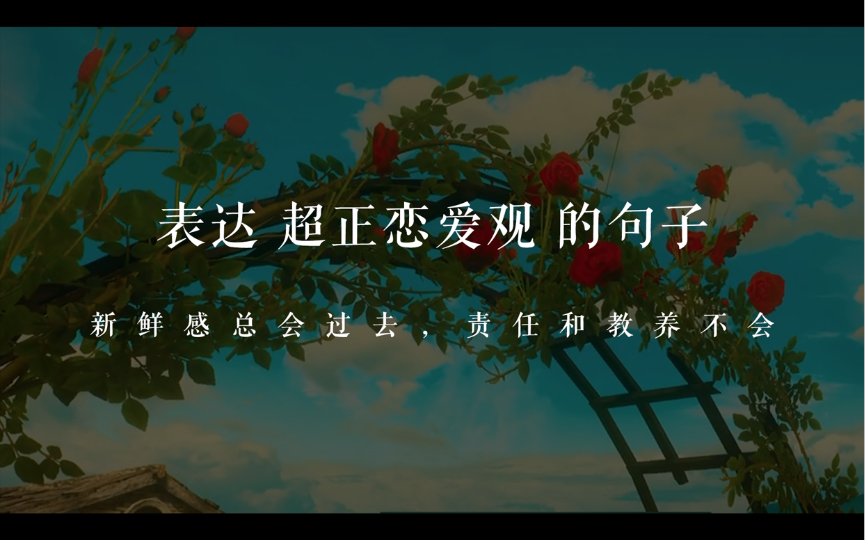 “表白是表明心意,不是索取关系” 롋ᨡ訾𞨶…正恋爱观的句子哔哩哔哩bilibili