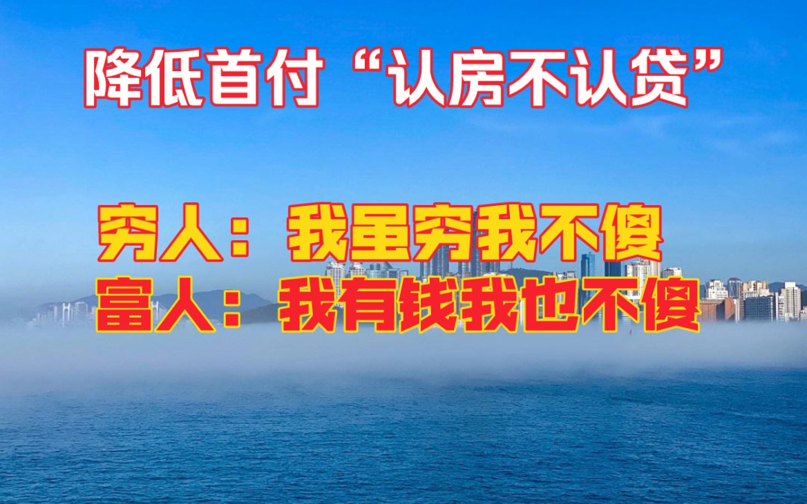 落实降低首付比例认房不认贷,怎么都是让加杠杆和加大负债哔哩哔哩bilibili