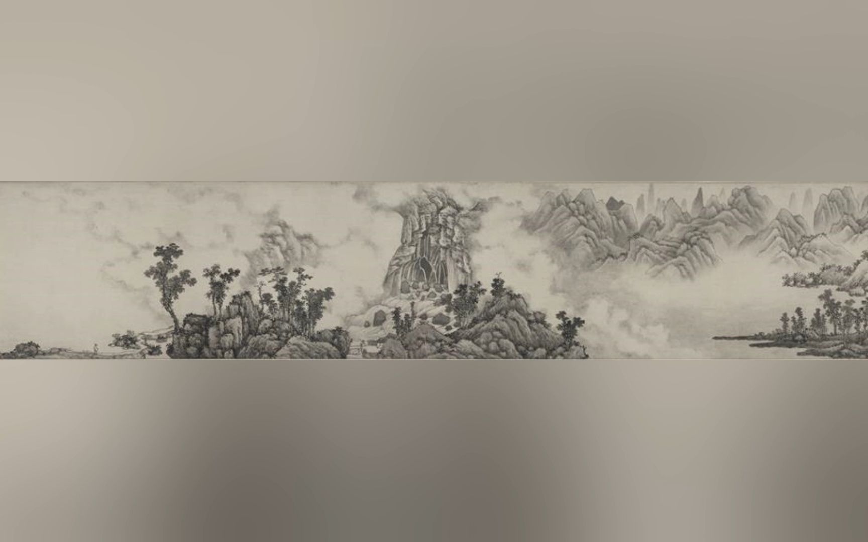 明 沈周 烟江叠嶂图 高清国画原作细节欣赏 明四家水墨写意山水 画作