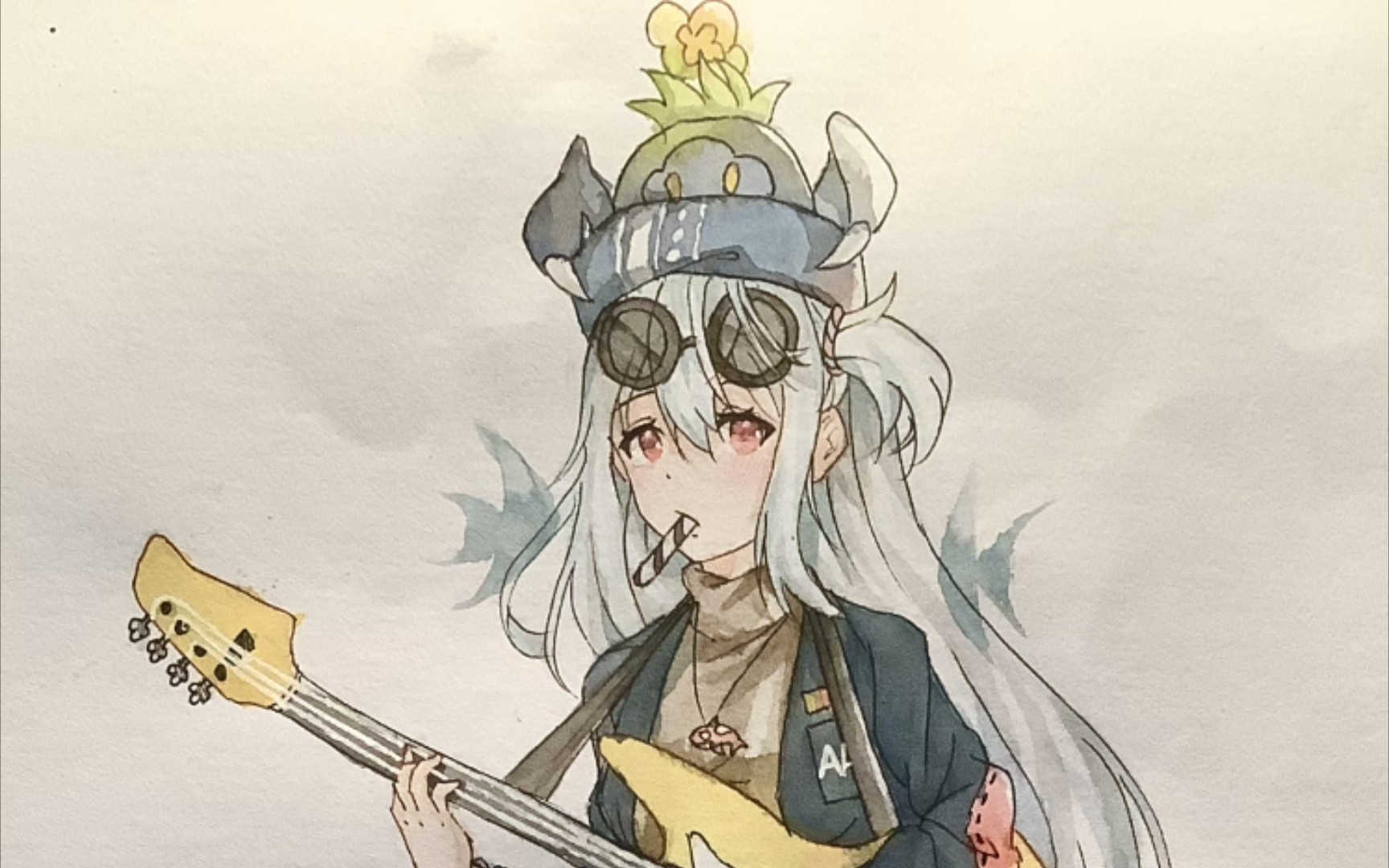 明日方舟水彩斯卡蒂生日快乐