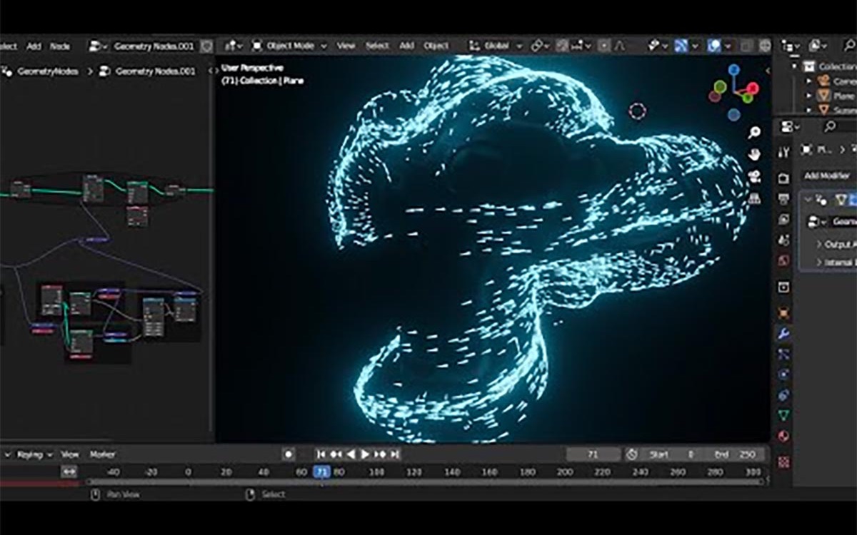 Blender几何节点的切线粒子模拟(中英文字幕)哔哩哔哩bilibili