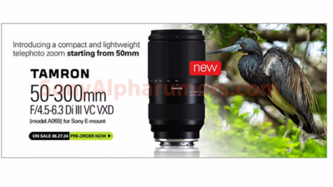 腾龙将于6月6日发布新品50300mm F/4.56.3 Di III VC VXD大变焦镜头,仅重约665克,镜身长度150mm,采用声学线圈极高扭矩马…哔哩哔哩bilibili