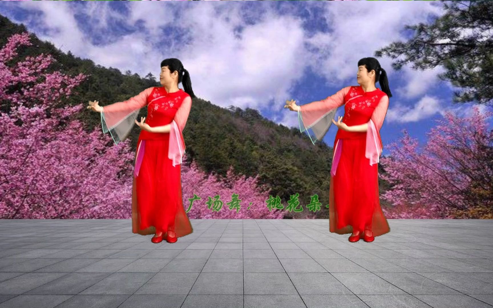 热门广场舞欣赏《桃花朵朵开》简单动感欢快,老少都喜欢