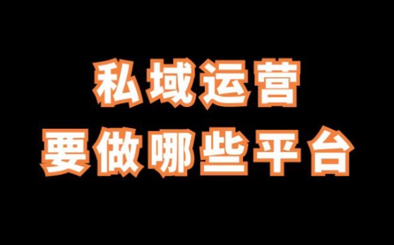 私域运营的4个核心渠道平台哔哩哔哩bilibili