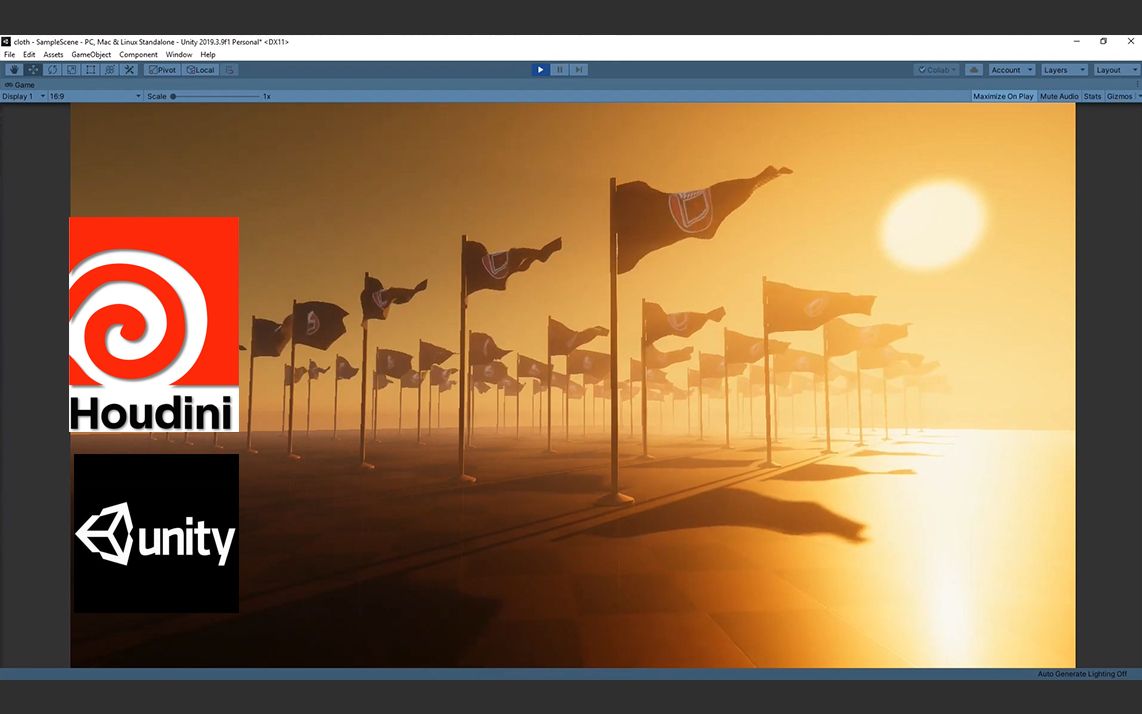 Houdini+Unity2019制作飘动的旗子哔哩哔哩bilibili