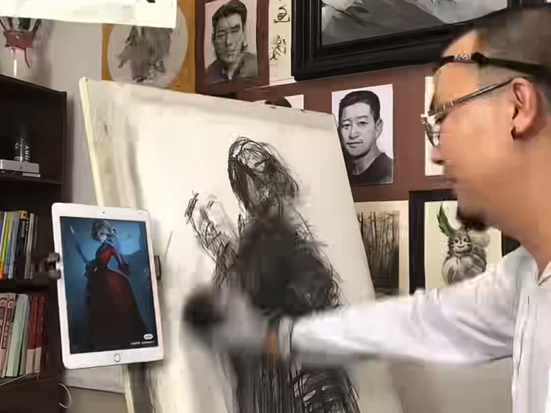 直播时画的第五人格红夫人