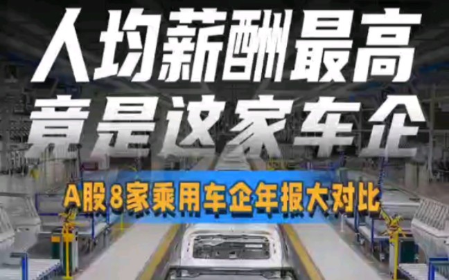 人均薪酬最高,竟是这家车企,A股八家乘用车企年报大对比哔哩哔哩bilibili