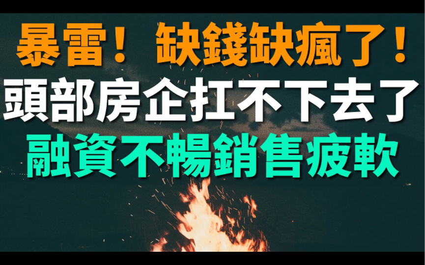 又暴雷了!缺钱缺疯了!又一头部千亿房企扛不下去,融资不畅消费疲软.股债双杀,就连房企示范生也逃不过债务违约,其它风险更高的怎么办?房地产的...