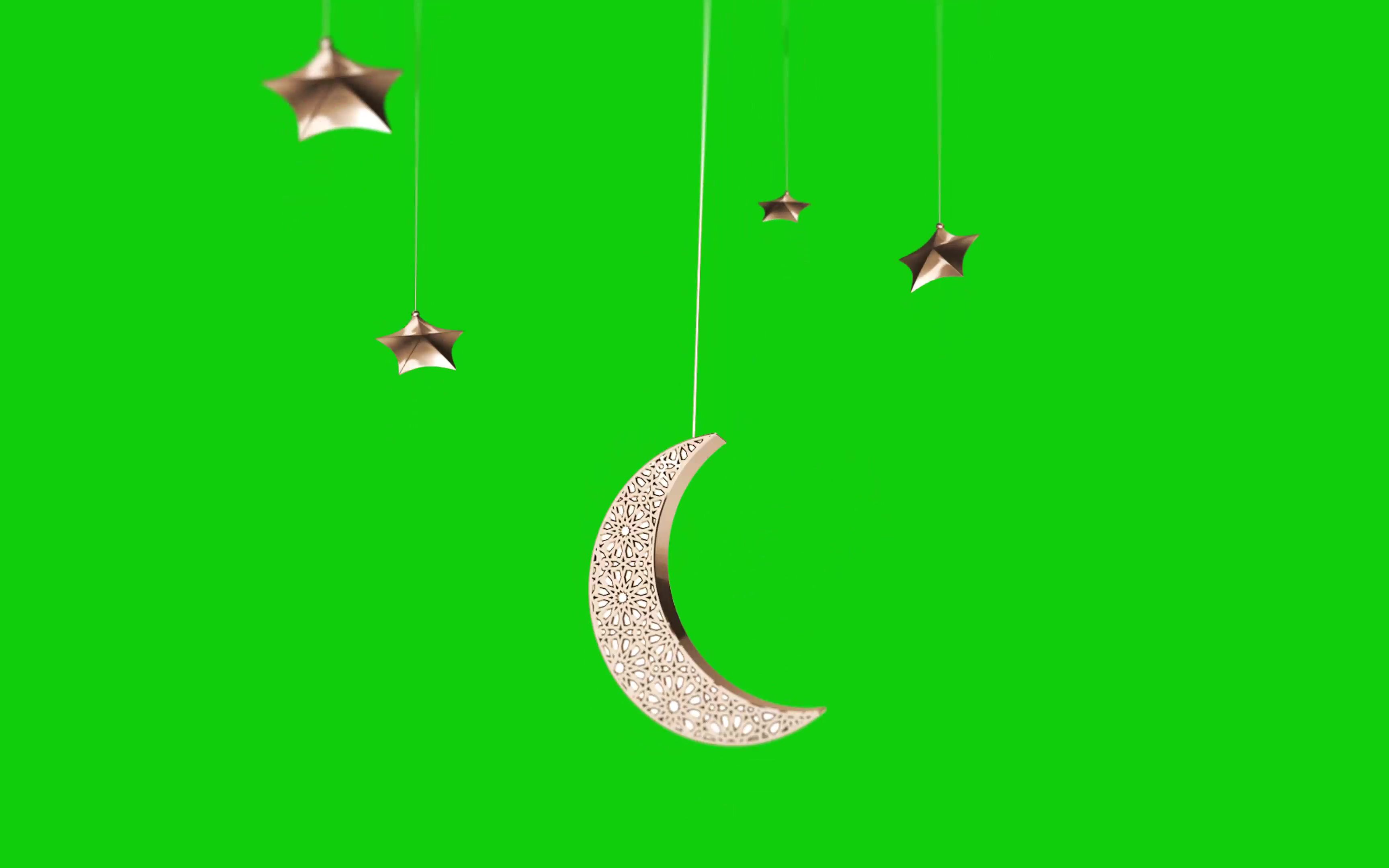 绿幕视频素材星月挂饰