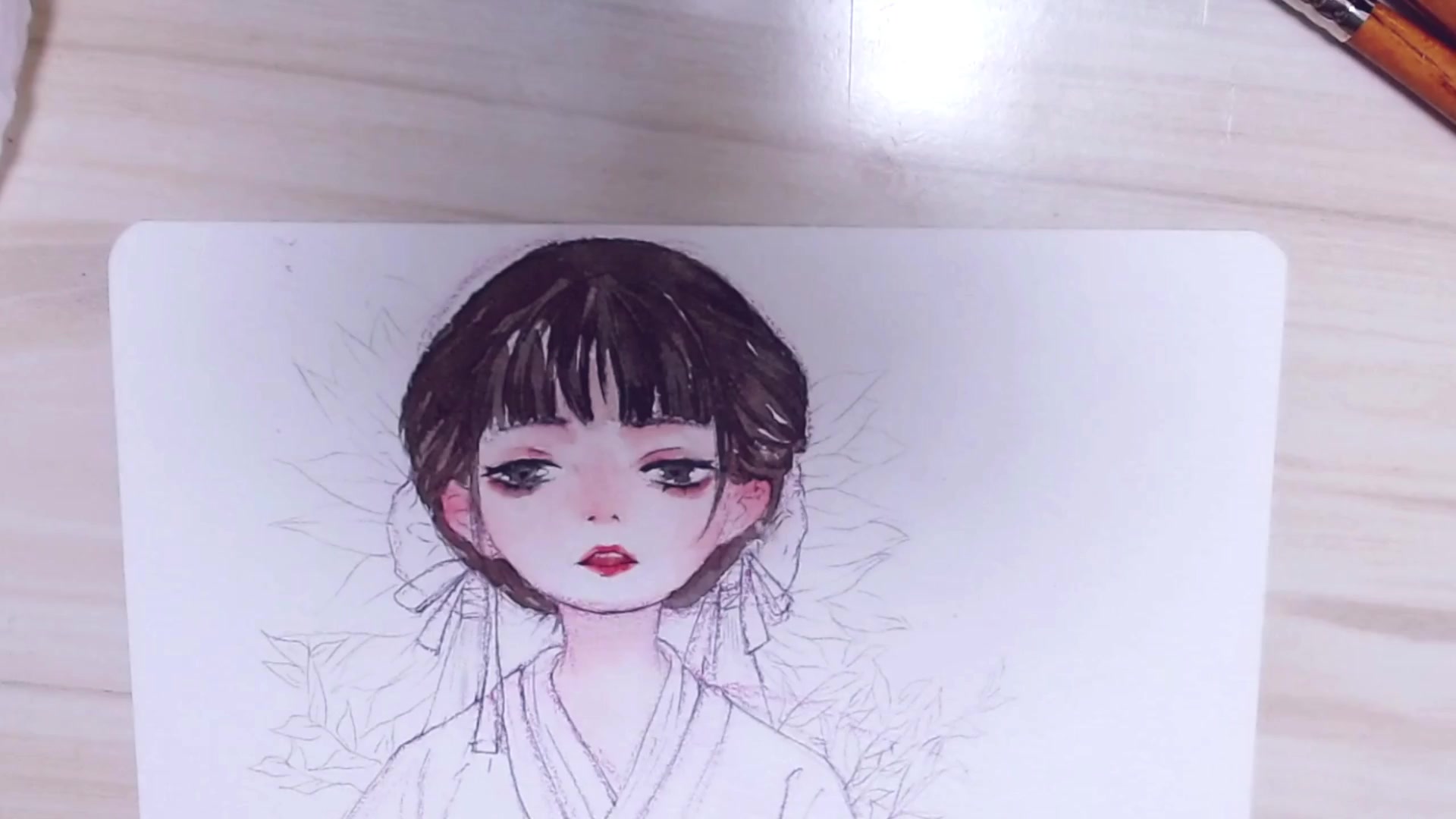 水彩步天歌一个开了大头特效的小阿汀