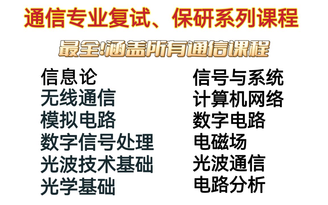 【通信复试保研系列课程】信号与系统~分析导论部分试听课/匠心考研出品哔哩哔哩bilibili