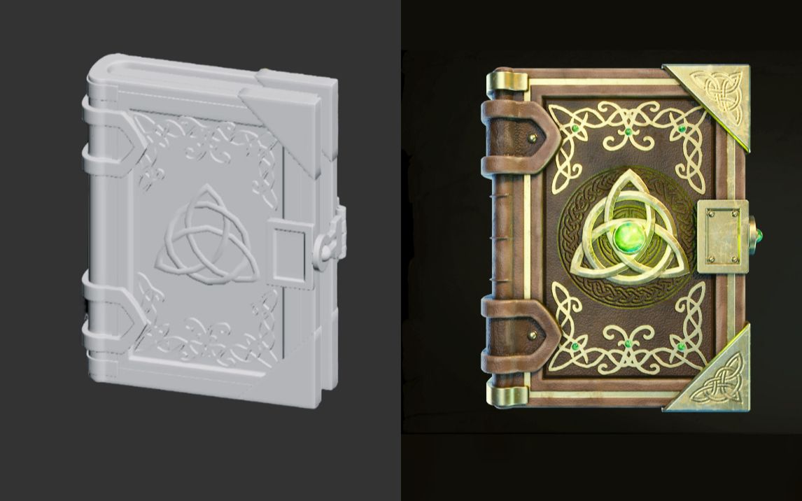 【3dmax建模】次世代小道具魔法书建模教程!