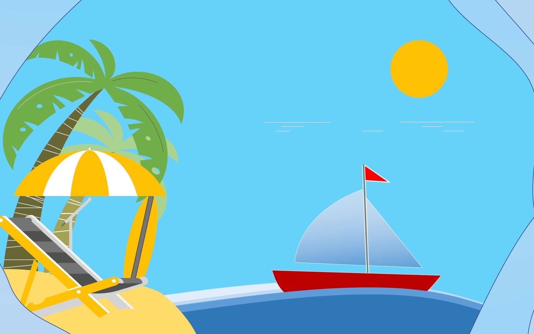 活动作品powerpoint动画小船与海