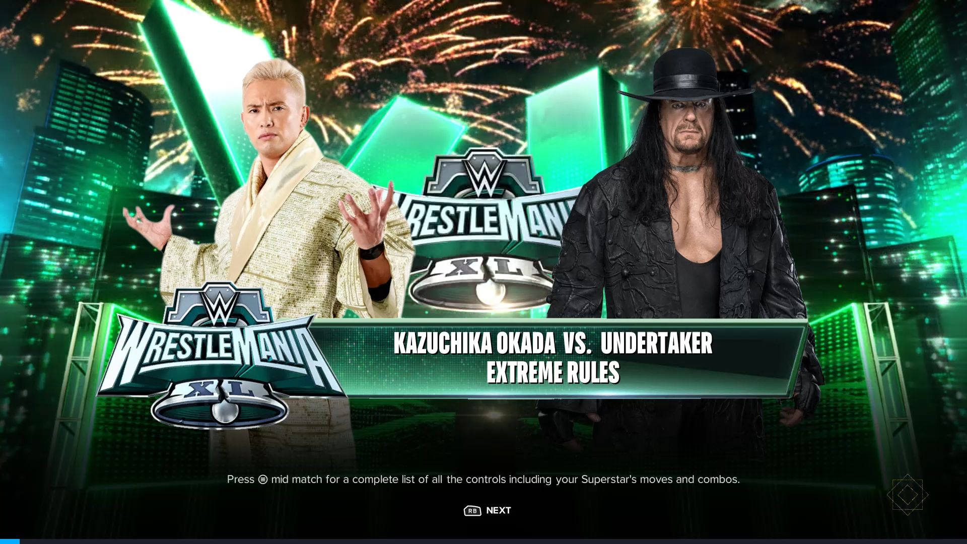 wwe2k24 猛烈冲击 冈田和睦 vs 送葬者