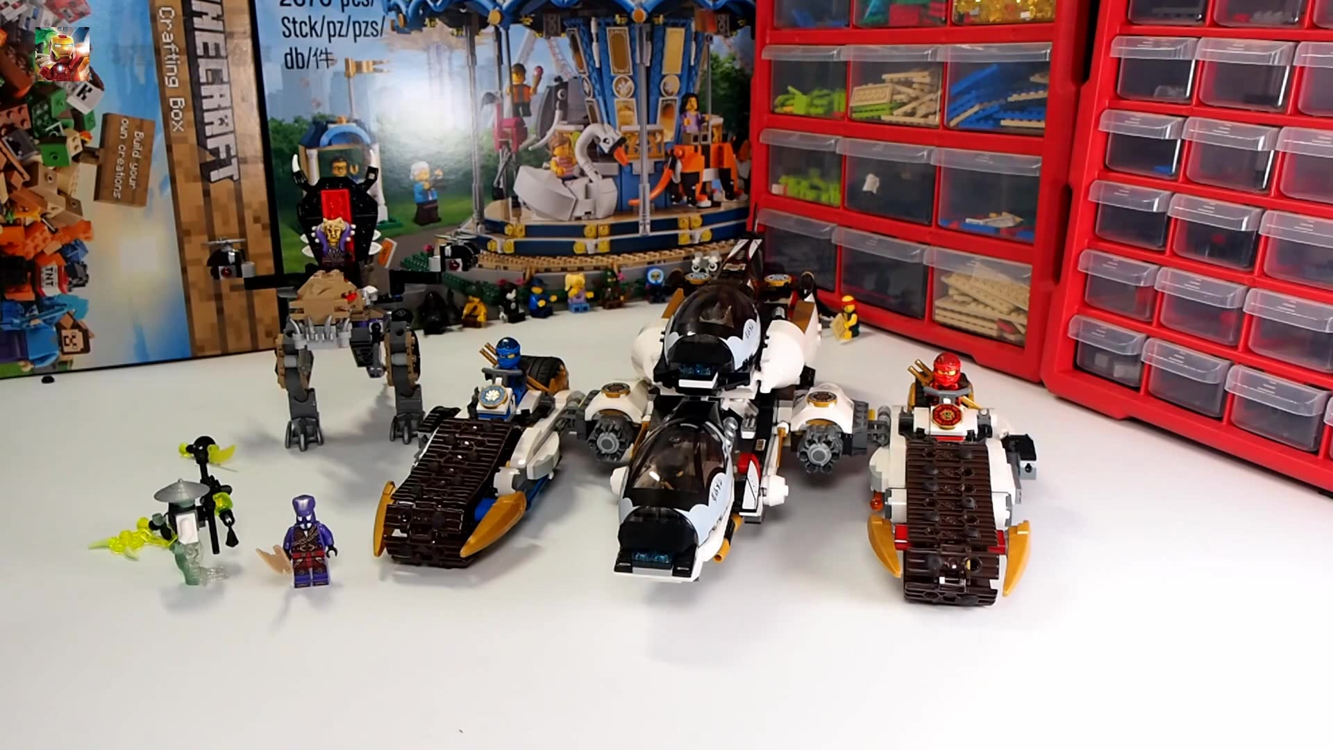 坏雪玩乐高趁小孩子们睡着了我把乐高幻影忍者四合一战车给偷出来了