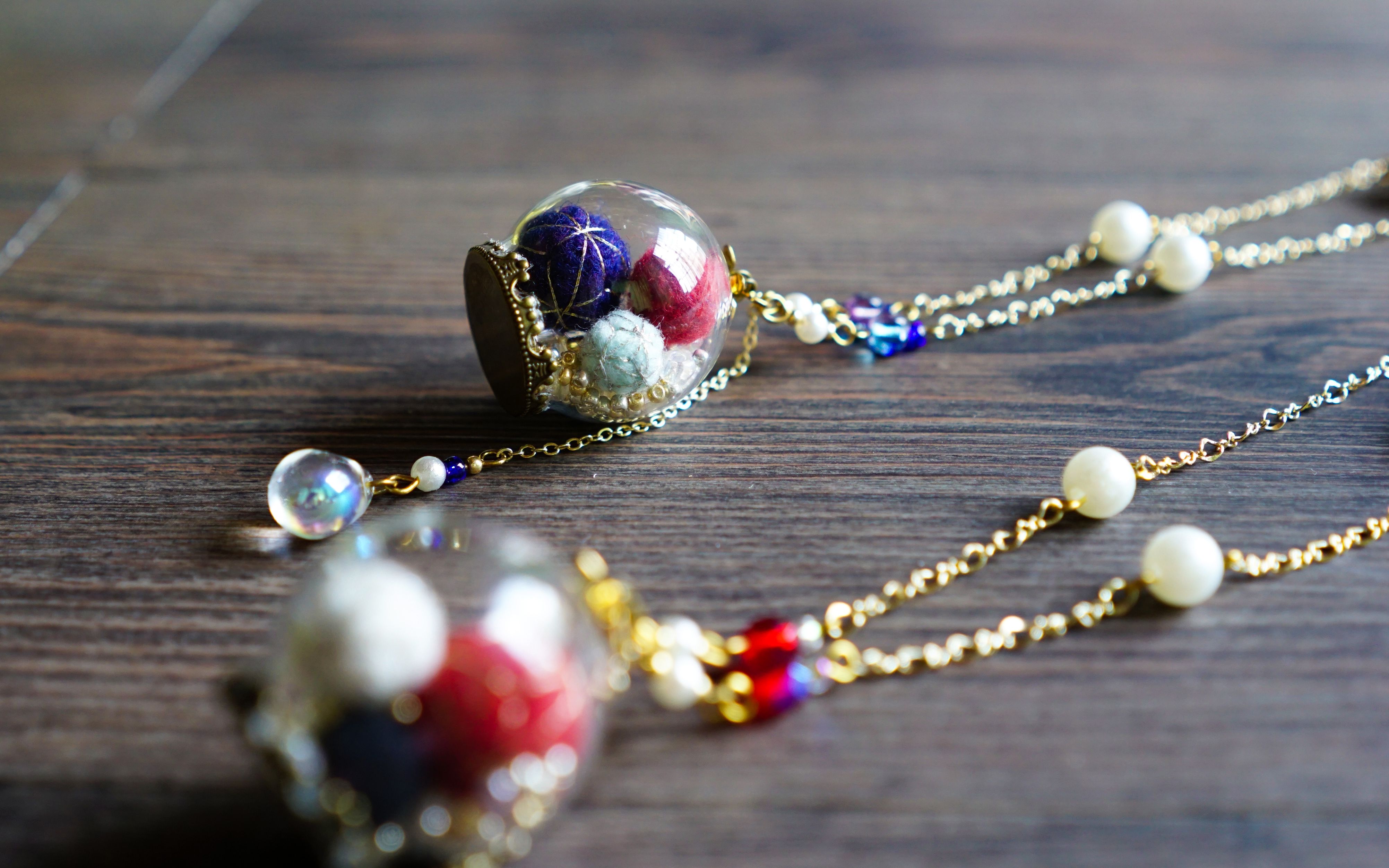 千姬&铃鹿御前印象色羊毛毡串珠项链【阴阳师x羊毛毡】