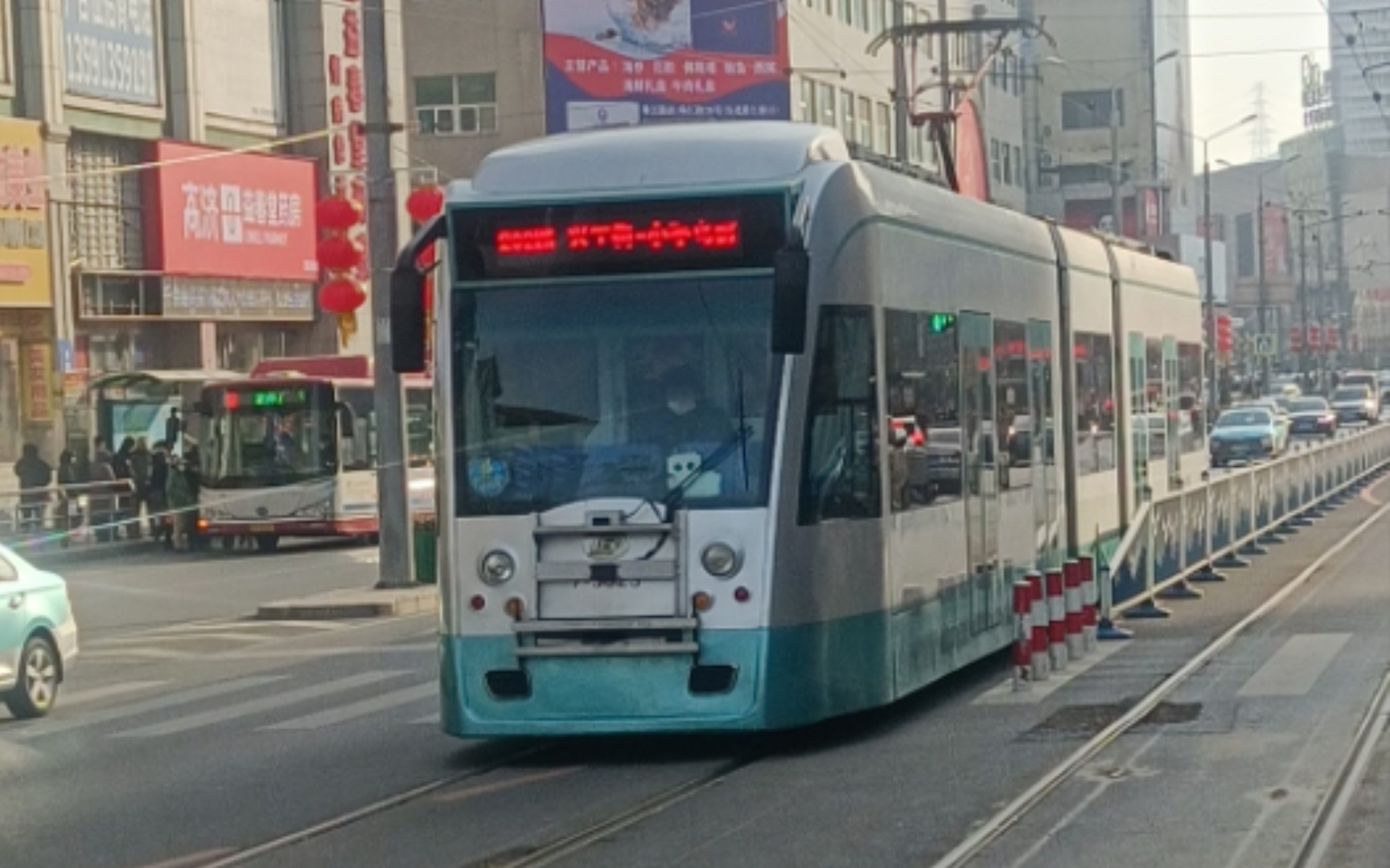 大连有轨电车202路大连人电车侧展望运行视频