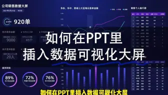 PPT教程 | 如何在PPT里插入数据可视化大屏