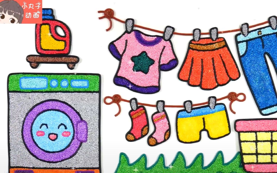 洗衣机清洗裤子 小朋友们一起做家务_哔哩哔哩 (゜-゜)つロ 干杯