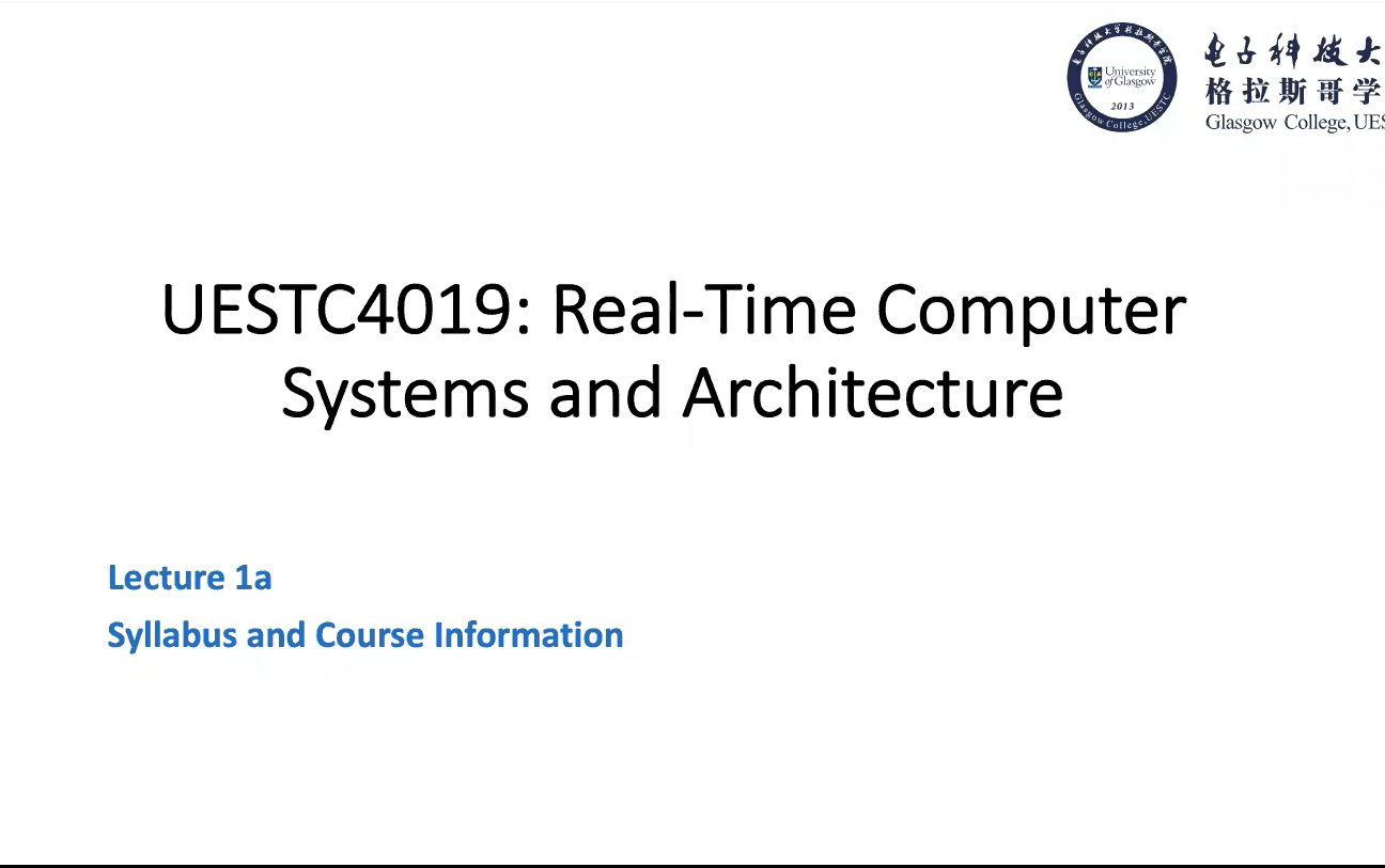 [图]格拉斯哥大学 UESTC4019 Real-Time Computing Systems and Architecture 实时计算系统与计算机体系结构