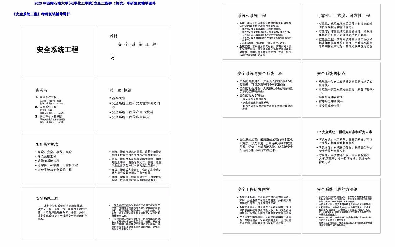 【电子书】2023年西南石油大学[化学化工学院]安全工程学(加试)考研复试精品资料哔哩哔哩bilibili