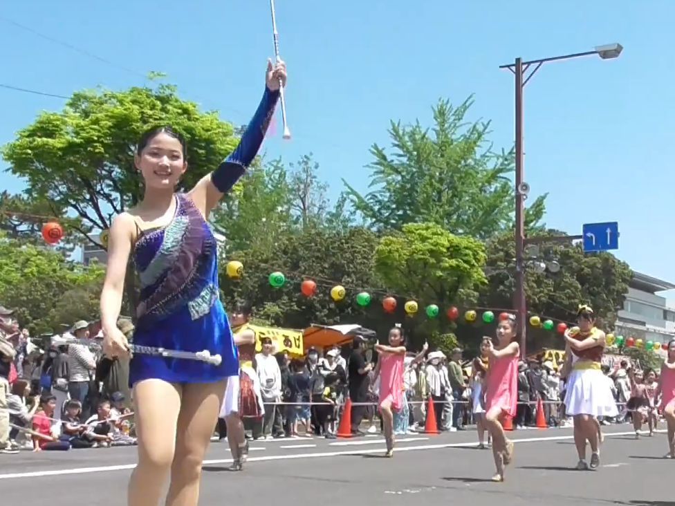 日本乡下行进游行 音乐队 吹奏乐部 舞棒组