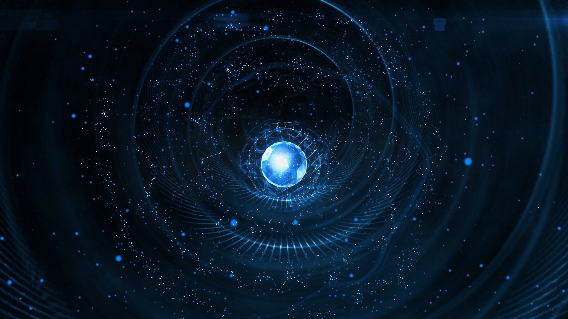 蓝色大气震撼科技风启动仪式视频,手印数量 高度 间距都可以修改