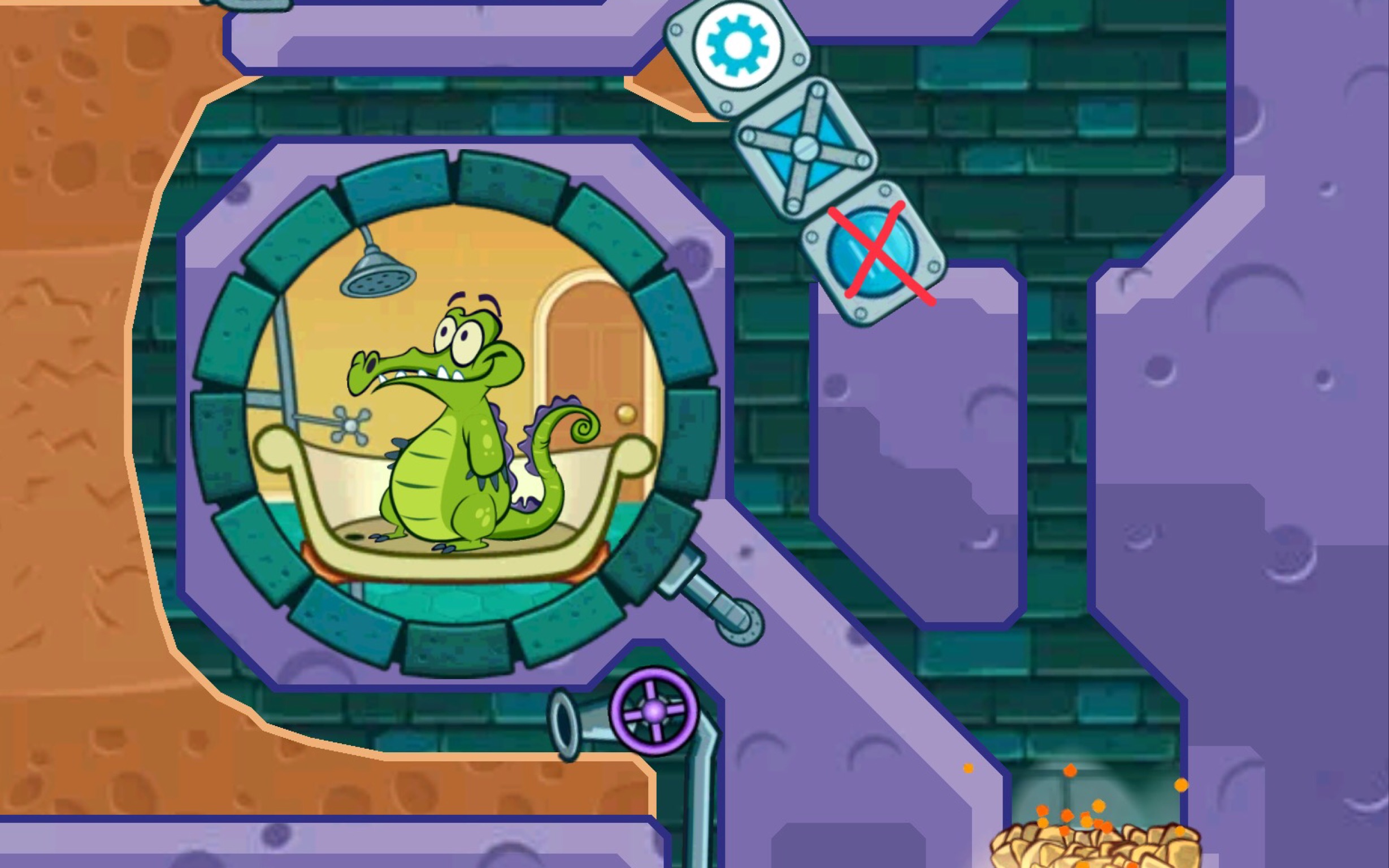 小鳄鱼爱洗澡:6-5不使用下方挡板三鸭通关_哔哩哔哩_bilibili