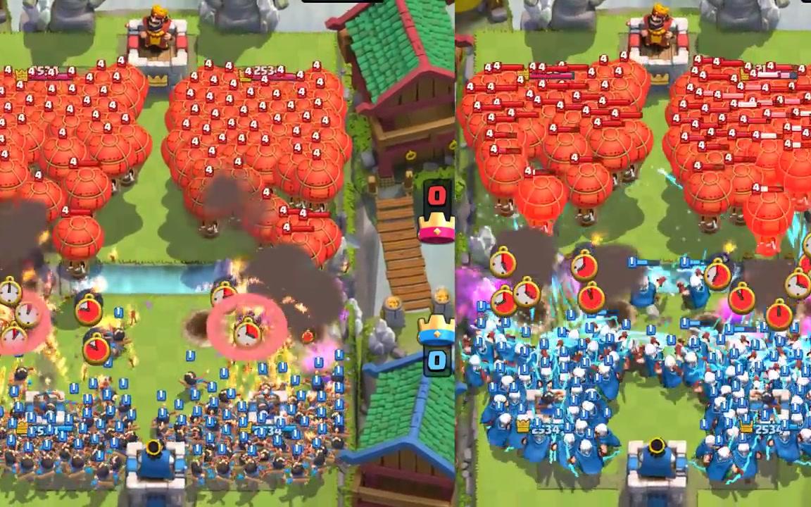 【皇室战争】100神箭游侠vs100公主magic archer vs princess_哔哩