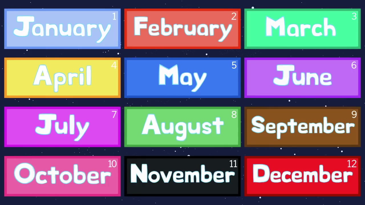 months of the year song 2幼儿英语1 婴儿英语1亲子教育 动画 卡通