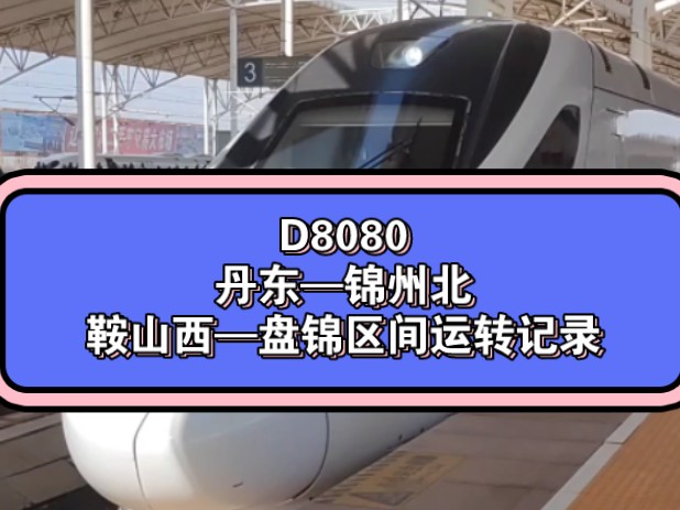 沈局沈动沈阳北所CRH5A 5102担当D8080次列车进鞍山西站,鞍山西—盘锦区间运转记录,意外的进了盘锦站落灰的站台.哔哩哔哩bilibili