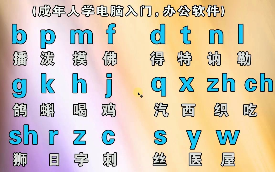 成人如何自學拼音打字,學拼音拼讀教學視頻,不僅會拼,還能打字