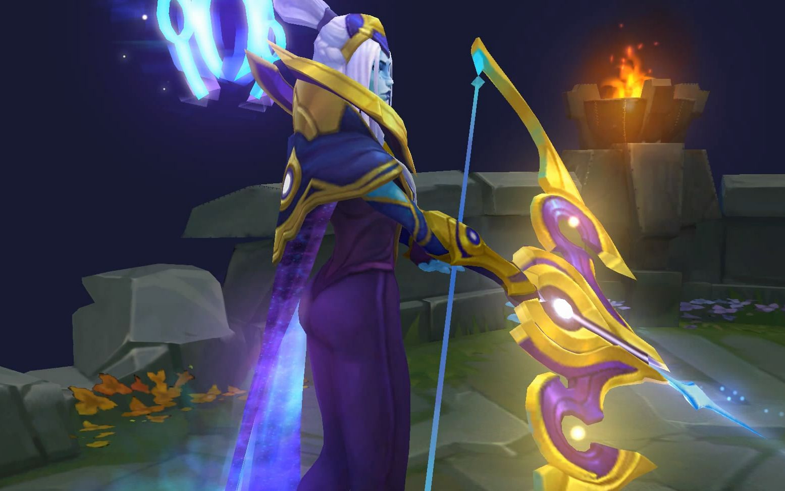 寒冰这款皮肤身材果然顶!御星魔矢 艾希展示_哔哩哔哩_bilibili