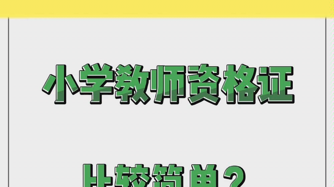 竟然有人认为,小学教师资格证比较好考?哔哩哔哩bilibili